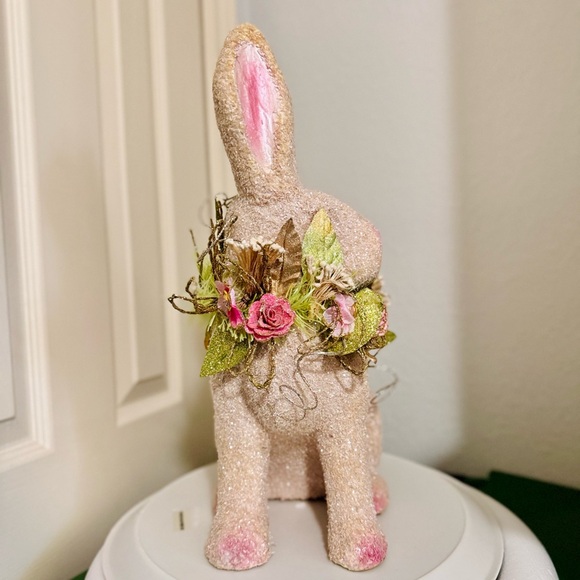 HOLIDAY TREE Marcarone Jeweled Capiz Easter Bunny- Adorable 16" H Rabbit - Picture 8 of 12